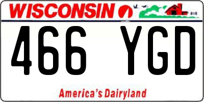 WI license plate 466YGD