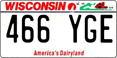 WI license plate 466YGE