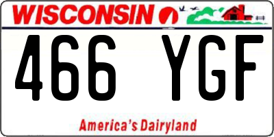 WI license plate 466YGF