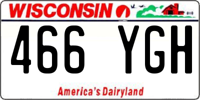 WI license plate 466YGH