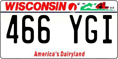 WI license plate 466YGI