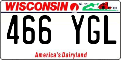 WI license plate 466YGL