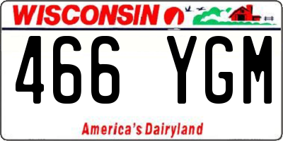 WI license plate 466YGM