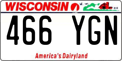 WI license plate 466YGN