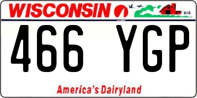 WI license plate 466YGP