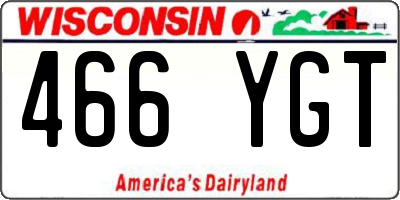 WI license plate 466YGT