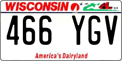 WI license plate 466YGV