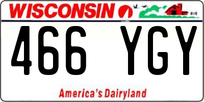 WI license plate 466YGY