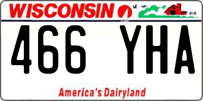 WI license plate 466YHA