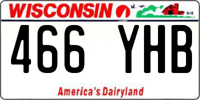 WI license plate 466YHB