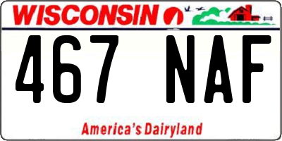 WI license plate 467NAF