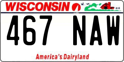 WI license plate 467NAW