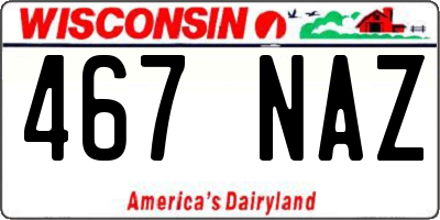 WI license plate 467NAZ