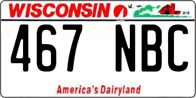 WI license plate 467NBC