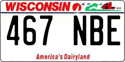 WI license plate 467NBE
