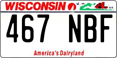 WI license plate 467NBF