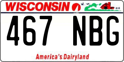 WI license plate 467NBG