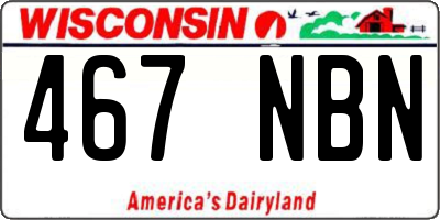 WI license plate 467NBN