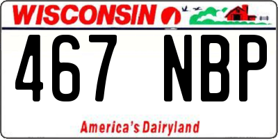 WI license plate 467NBP