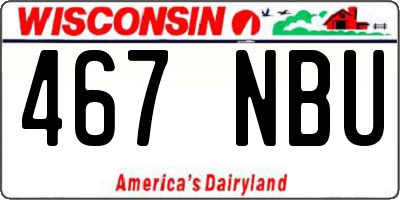 WI license plate 467NBU