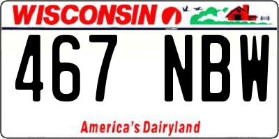 WI license plate 467NBW
