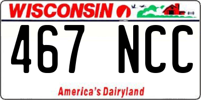 WI license plate 467NCC