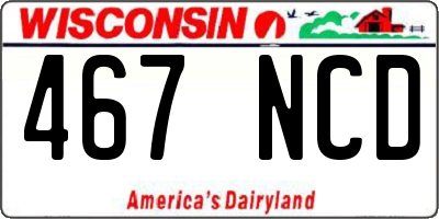 WI license plate 467NCD