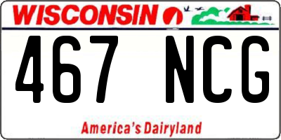 WI license plate 467NCG