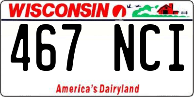WI license plate 467NCI