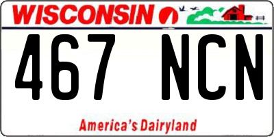 WI license plate 467NCN