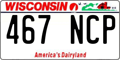 WI license plate 467NCP