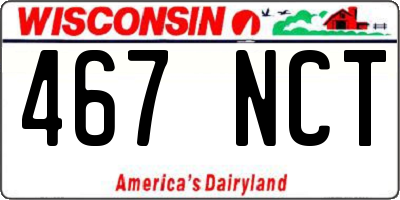 WI license plate 467NCT