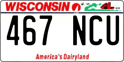 WI license plate 467NCU