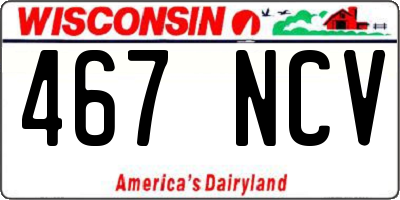 WI license plate 467NCV
