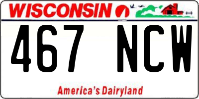 WI license plate 467NCW