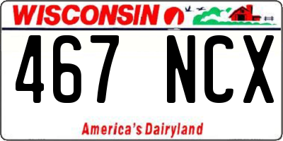 WI license plate 467NCX