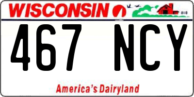 WI license plate 467NCY
