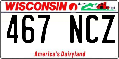 WI license plate 467NCZ