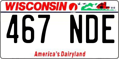 WI license plate 467NDE