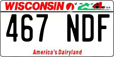 WI license plate 467NDF