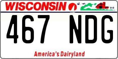 WI license plate 467NDG