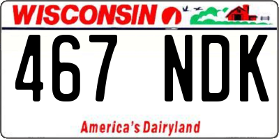 WI license plate 467NDK