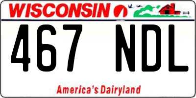 WI license plate 467NDL