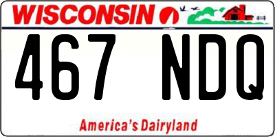 WI license plate 467NDQ