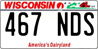 WI license plate 467NDS
