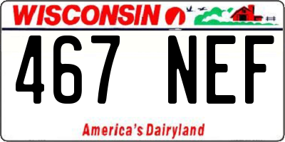 WI license plate 467NEF