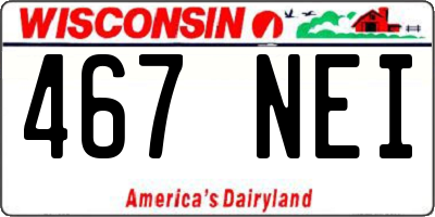 WI license plate 467NEI