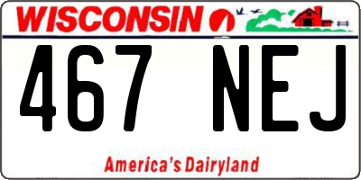 WI license plate 467NEJ