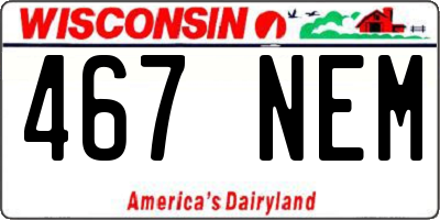 WI license plate 467NEM
