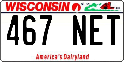 WI license plate 467NET